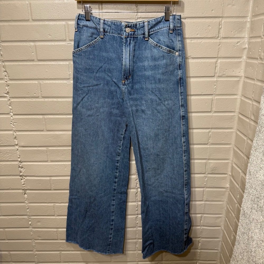 Citizens of Humanity Paloma Utility Trouser Wide Leg Raw Hem Jeans Sz 25 Altered - Picture 6 of 16